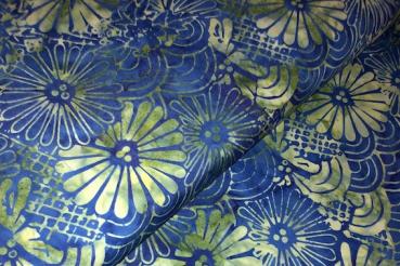 GREEN FLOWER - Magic - Batikstoff aus Indonesien